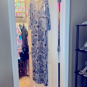 Lilly Pulitzer 3/4 Sleeve Maxi Dress S